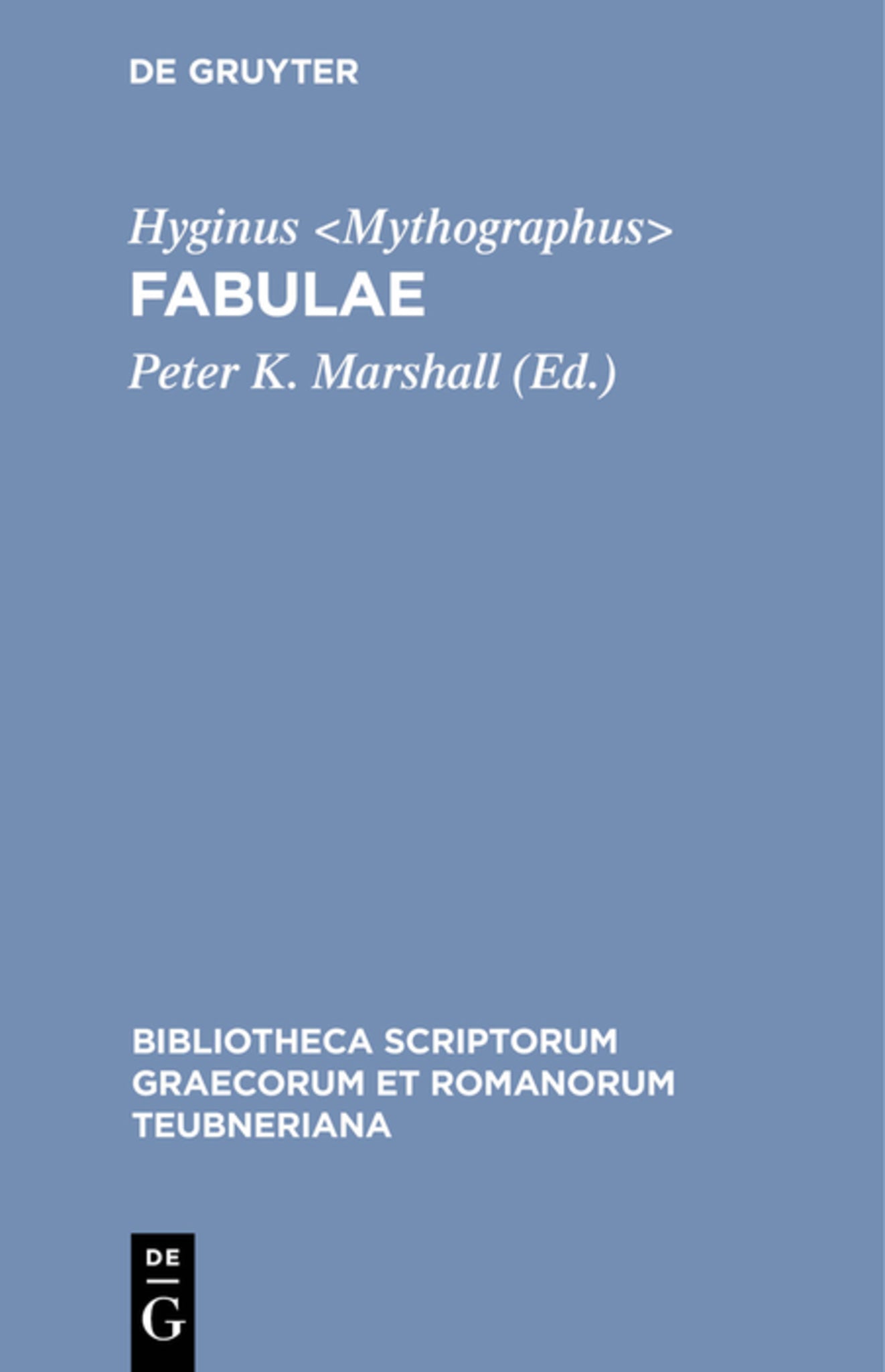 Cover image for Fabulae ISBN 9783598712371